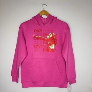 New Zion Rootswear Girls Bob Marley Graphic Oversized Hoodie in Pink Size XL
